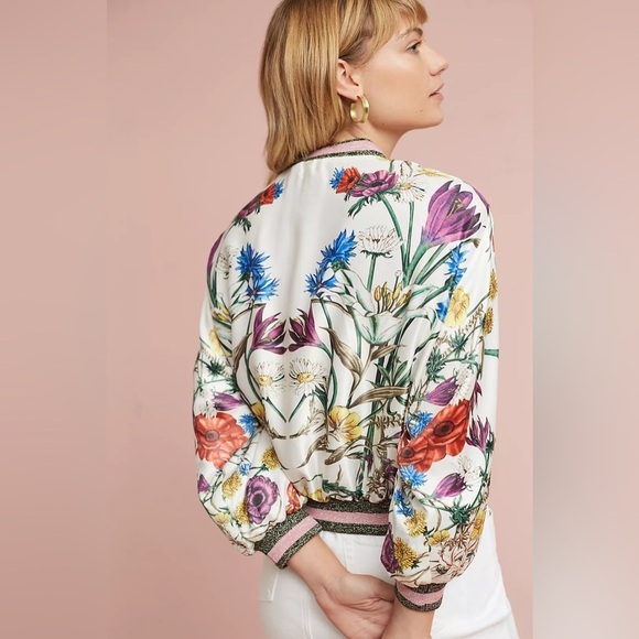 Anthropologie Elevenses Rubie Floral Bomber size S - Picture 14 of 15